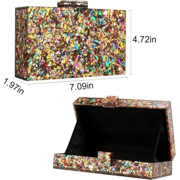 Acrylic Purses and Handbags for Women Multicolor Perspex Geometric Patterns - Picture 2 of 7